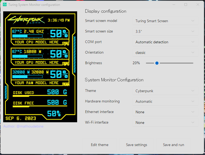 Turning System Monitor Configuration